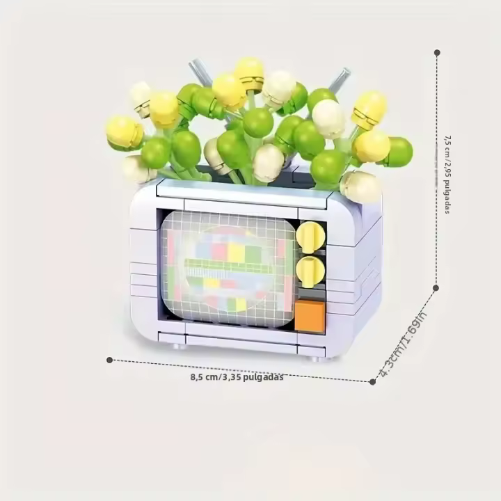 Bloques De Construcción De Cámara Con Flores Eternas Juguetes DIY Creativos Para Niños Regalos De Cumpleaños Modelos De Suculentas En Macetas Adecuado Para Adolescentes Y Adultos - 1