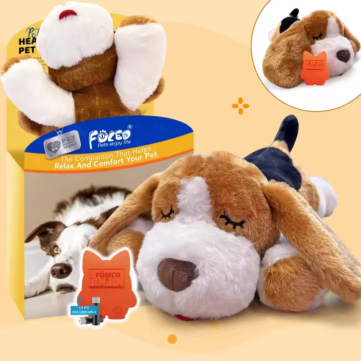 Juguete Interactivo Para Perros Puppy Dog Heartbeat Dinosaurio De Peluche Con Sonido De Corazón Juguetes Para Morder Para Entrenamiento En Caja Y Ayuda Al Sueño - 1