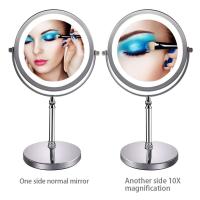 Espejo de maquillaje con lupa 1X/10X, 7 pulgadas de doble cara luz blanca LED sombra libre LED espejo de vanidad, batería y cable USB alimentado (incluye 3) - details 2