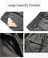 Nuevos Pantalones De Cargo Para Hombre Suelto Recto Oversize Ropa Sólida Gris Versátil Para Trabajo Negro Joggers Algodón Casual Trousers - details 4