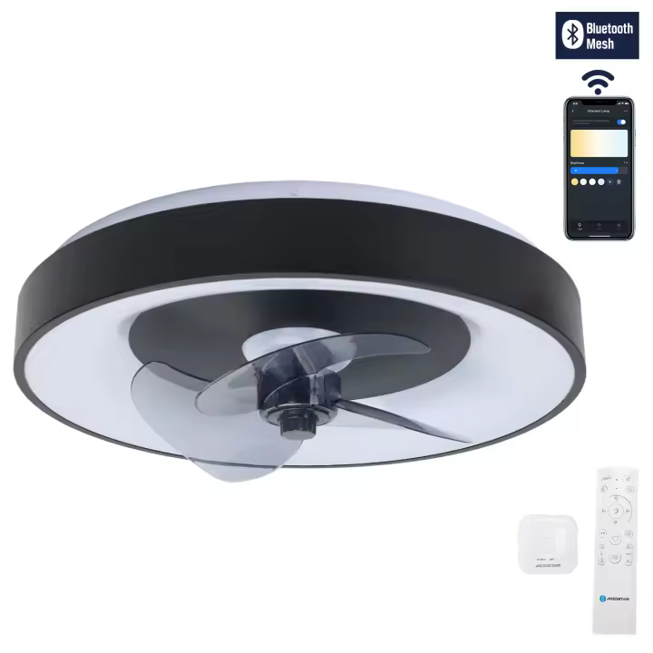Aigostar- Ventilador Techo Alexa, Luz LED 40W, 4400LM, 2700K-6500K Regulable, Lampara Ventilador Techo Inteligente con Mando a Distancia y Gateway, Silencioso, 6 Velocidades, Diameter 50CM - 1