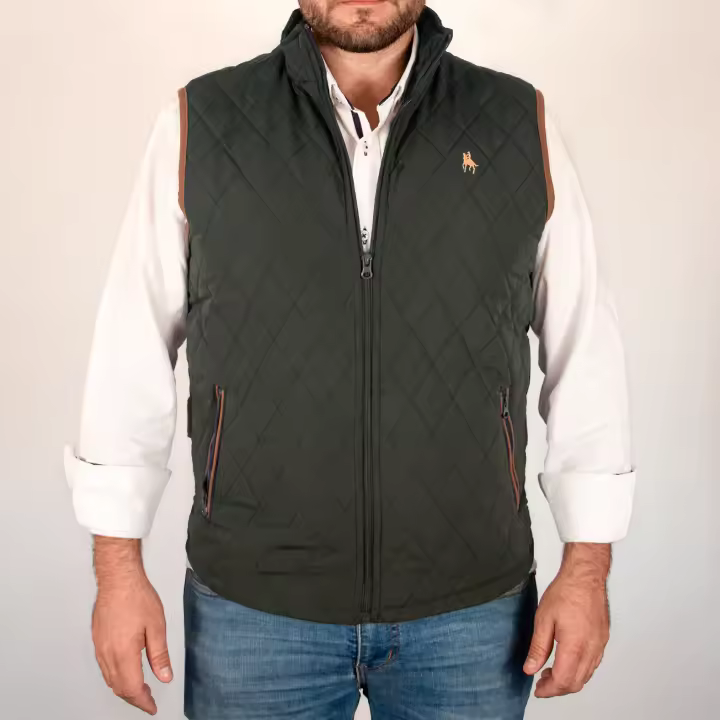 marca SC Original - Chaleco Hombre Vestir - Chaleco Rombos Caballero Caballo - Chaleco Acolchado - Tejido Exterior Polyester - Cuello Interior en Antelina - Con Dos Bolsillos y Cremallera - Fabricado en España - 1