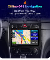 AWESAFE inalámbrico CarPlay Android Auto Radio para Mercedes Benz CLK-Class W209 A209 C-Class W203 S203 coche reproductor multimedia GPS 2 din autoradio volante controles RDS Bluetooth - details 12