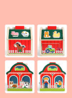 Juguetes De Madera Para Bebés Casa De Juego Montessori Con Animales De La Granja Sorteo De Colores Y Formas Bloques De Construcción Educativos Para Niños - details 2