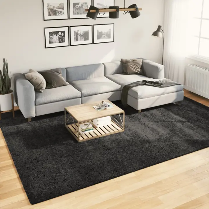 vidaXL Alfombra de pelo largo moderna gris antracita 240x340 cm - 1