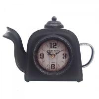 CAPRILO REGALOS & DECORACIÓN Reloj Decorativo de Mesa de Metal y Cristal "Cafetera". Adornos y Esculturas Reto. Regalos Originales. Decoración Hogar. 25 x 8 x 17,50 cm - details 0