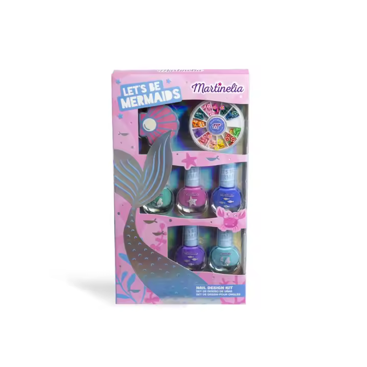 Set de uñas Martinelia Let'S Be Mermaids. Incluye 5 esmaltes,lima y rueda para decorar uñas. 27x16,5x15,5 cm (Aquarius Cosmetics 12055) - 1