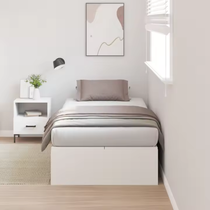 Marco de Cama de Almacenamiento vidaXL Blanco 75x190 cm - 1