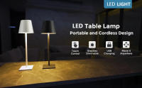 Lámpara De Escritorio LED Recargable USB Con Interruptor Táctil Iluminación Ambiente Para Barra Restaurante Estudio Oficina Decoración De Habitación Material De Aluminio Moderno - details 0
