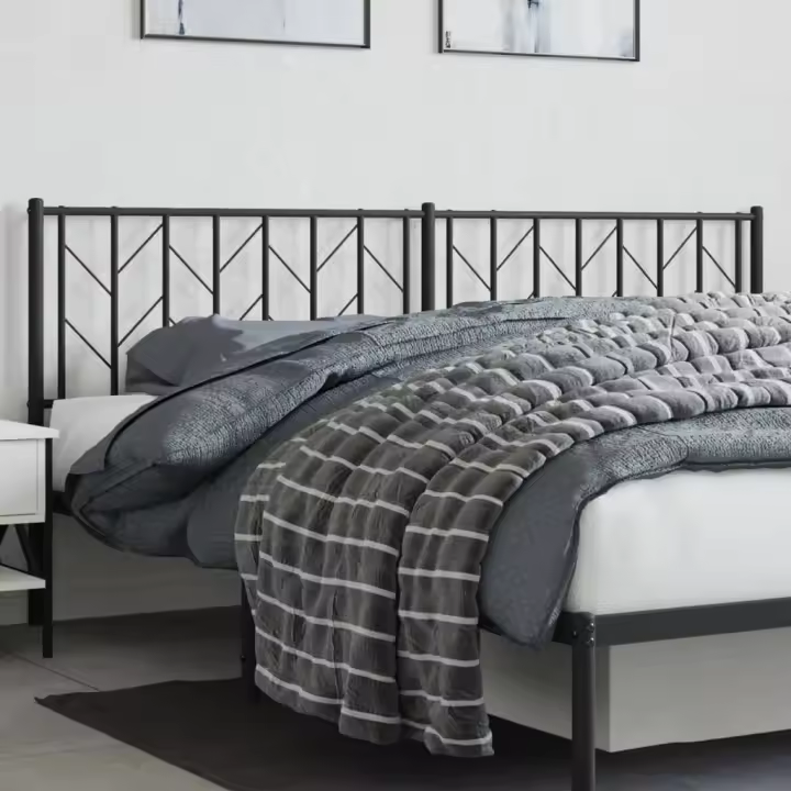 vidaXL Cabecero de metal negro 193 cm - 1