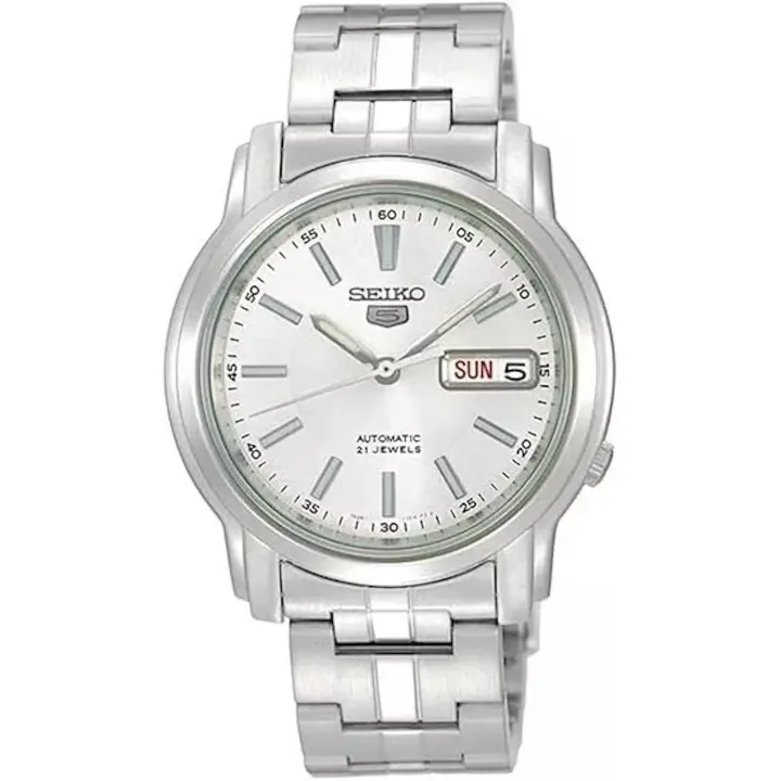 reloj automático unisex Seiko 5 SNKL75K1 38mm 7S26 30m WR correa de acero - 1