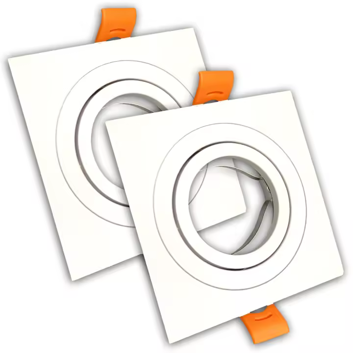 LED ATOMANT Aro de Aluminio Cuadrado para Bombilla Gu10/dicroica Corte 80mm Basculante | Bombillas Leds | Diseño Elegante - 1