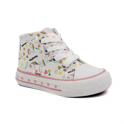 Bubble Kids C1259-Zapatillas altas de lona con diseño de unicornios - 1