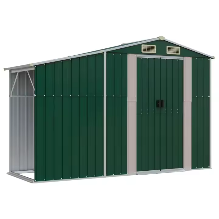 vidaXL Cobertizo de Jardín Almacén Caseta para Leña Acero Galvanizado Color Antracita,  Gris,  Marrón claro y mas - 1