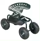 Outsunny - Silla de ruedas para jardín, asiento de trabajo, asiento giratorio de 360° y altura ajustable con bandeja para herramientas, carga máxima 150 kg verde - 1