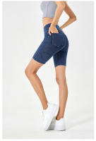 Shorts vaqueros de Mujer Push up Cruzada cinturón con bolsos y stretch - details 10