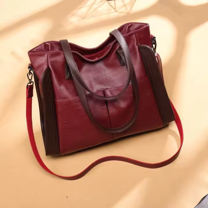 Bolsos de gran Capacidad de Las Mujeres Bolso de Hombre de Cuero Suave Bolso Crossbody de Las Mujeres Bucket Bags Retro Tote Bolso de Lujo Bolso y Monedero 38xx15x32cm - 1