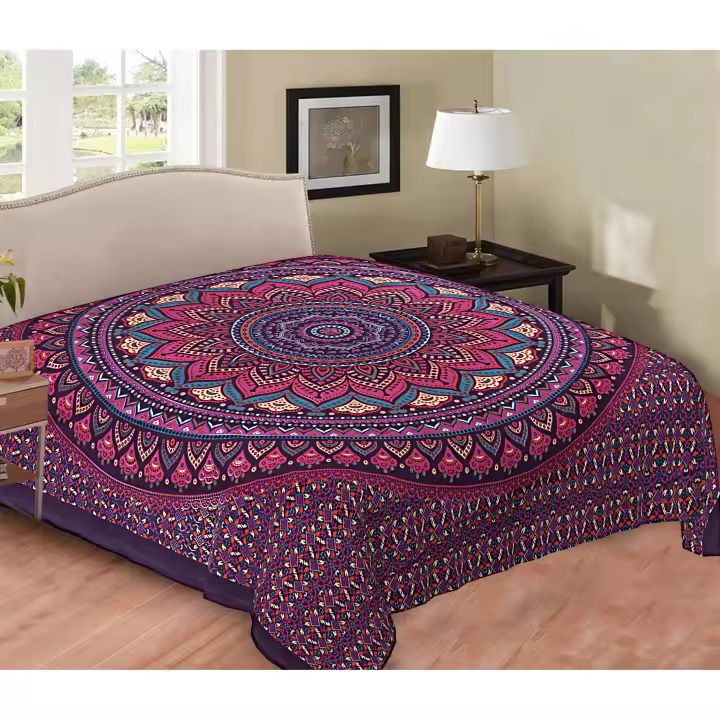 Printex - Tapestry Tapiz con Estilo de Mandala Indio - 220 x 240 cm- Pareo Manta Picnic,Yoga, Antiarena, Multiusos, Decoracion Pared, Toalla de Playa - 1