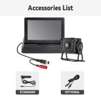 Cámara De Visión Trasera Para Coche KTYDKP Con Monitor Plegable Para Parkings Y Camión Pantalla HD De 4.3 Pulgadas Instalación Fácil Ángulo De Visión 170° - details 10