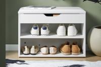 SoBuy Armario Zapatero Taburete Puff Caja Banco Estantería para Zapatos Chifonier Blanco FSR25-W ES - details 0
