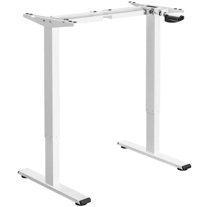 Tectake - Estructura de escritorio Idun ajustable en altura con manivela, Ajustable en altura sin escalonamientos con manivela plegable, Anchura del marco ajustable para una adaptación perfecta a diferentes superficies de escritorios, Gran capacidad - 1