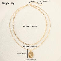 Encanto Collar con colgante geométrico de moda para mujer, con letras doradas y mariposa. - details 15