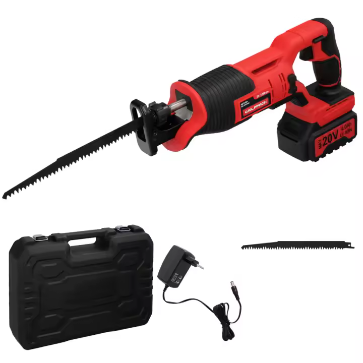 Sierra De Sable WOLFPACK 20V con Batería de 4 Ah - Corta Madera 100mm / Acero 6mm - 1