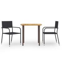 vidaXL Juego de comedor de jardín 3 pzas ratán sintético en color Gris/Negro - details 1
