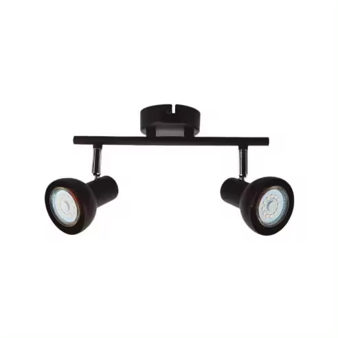 Gsc Evolution Foco de Techo Doble Lineal Serie Kaitola GU10 Negro - Iluminación Focalizada y Adaptable - 1