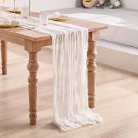 Mantelos De Gauze Semi-Transparente Blanco Vintage Rustic Para Bodas Cumpleaños Decoración De Banquetes Arches Boho Cubierta De Mesa - details 8