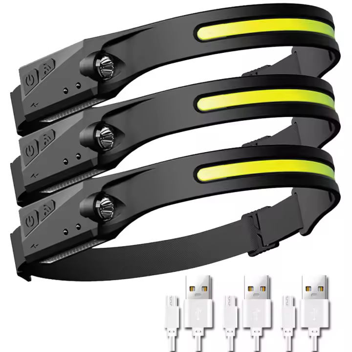 Linterna Frontal De Visión Completa Brillante Con Sensor De Movimiento 6 Modos Linterna De Correa Ligera Para Reparación Camping Running Ciclismo - 1