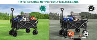 Carrito de Playa con Grandes Ruedas Universales, Carretilla Plegable con Mesa y 2 Portavasos Gran Capacidad 220 lbs, Altura del Mango Ajustable, Carro Camping para Jardín/Playa/Picnic (Negro) - details 5