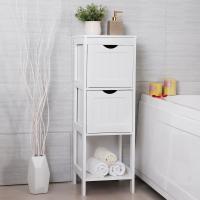 Armario para baño y almacenaje blanco, estantería con 2 cajones, diseño clásico, para organizar tu hogar - details 1