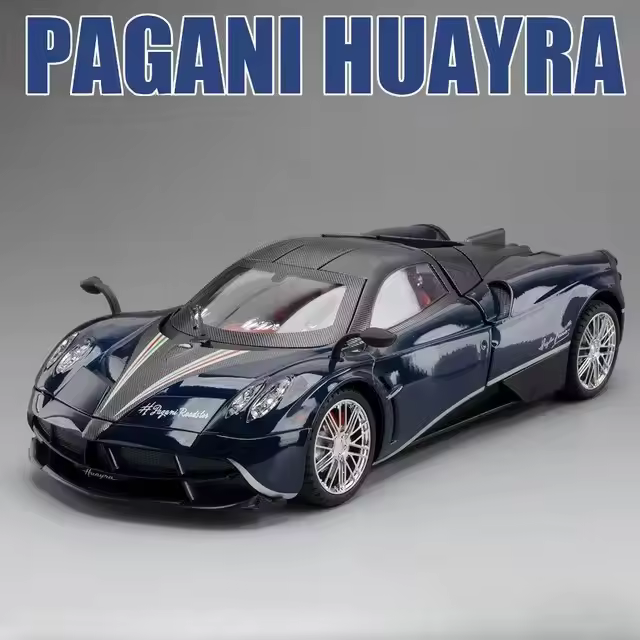 Coche De Juguete Pagani Huayra a Escala 1:18 Con Luz Y Sonido-absorci\u00f3n De Impactos-colecci\u00f3n De Coleccionables Metales Sin Bater\u00eda Regalo Para Festivales - 1