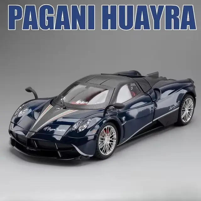 Coche De Juguete Pagani Huayra a Escala 1:18 Con Luz Y Sonido-absorci\u00f3n De Impactos-colecci\u00f3n De Coleccionables Metales Sin Bater\u00eda Regalo Para Festivales - 1