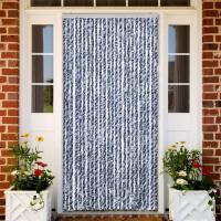 vidaXL Cortina antimoscas chenilla 100x220 cm Color dark brown and beige,  azul/blanco/plateado,  Beige y marrón y mas - details 1