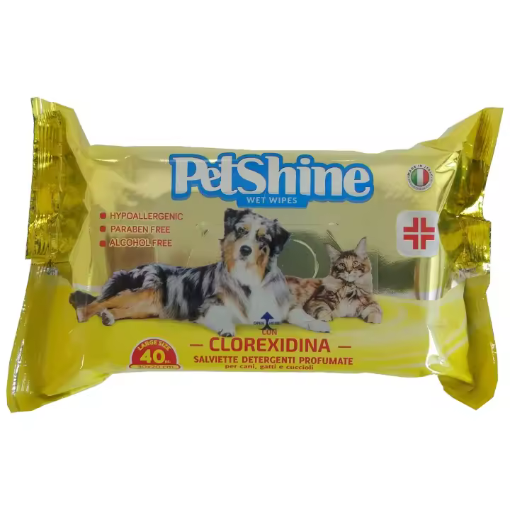 PORRINI Toallitas Higiene para Perro y Gato, Clorexidina - 1