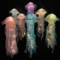 Lámpara De Jalea Multicolor Para Fiesta De Cumpleaños De Mermaid LED Decorativa Para Bodas Y Navidad Luz Nocturna De Forma De Hongo Incluye Baterías - details 6