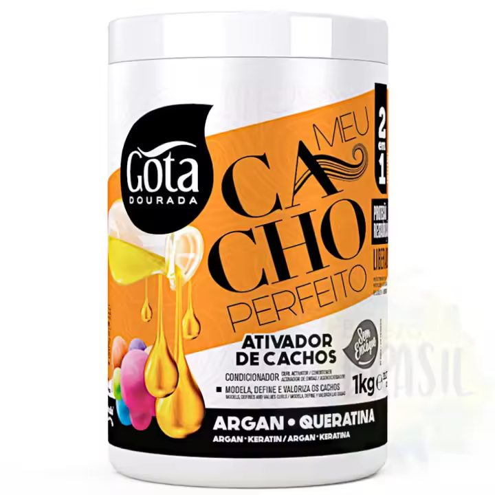 GOTA DOURADA - ACTIVADOR DE RIZOS ARGÁN Y QUERATINA 1KG CURLY - 1
