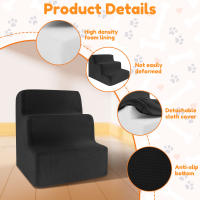 Escaleras Para Perros 3 Pasos Rampas Antideslizantes De Espuma Suave Alta Densidad Desmontables Para Cama O Sofá Algodón De Goma Suministros Para Mascotas - details 3