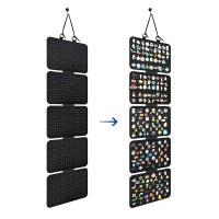 Organizador De Joyas Plegable En Tela 1pc Colgante De 5 Niveles Para Pendientes Y Collares Bolsa De Almacenamiento Para Pulseras Y Collares - details 4