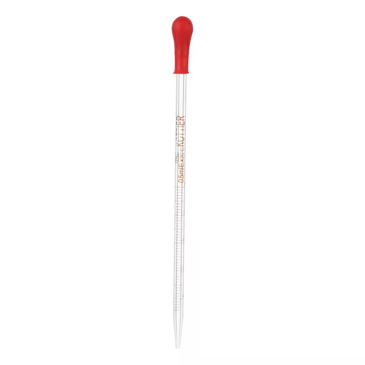 Ejercicio De Pipeta De Vidrio Con Escala Y Cabeza De Goma Roja Y Transparente Para Química Laboratorio 1/5pcs - 1