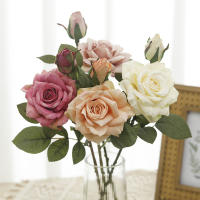 2 Cabezas De Flores De Rosa Artificiales Para Decoración De Hogar Y Jardín Arreglo De Ramas Largas Para Vaso Decorativo Y Boda Plantas Falsas Para DIY - details 5