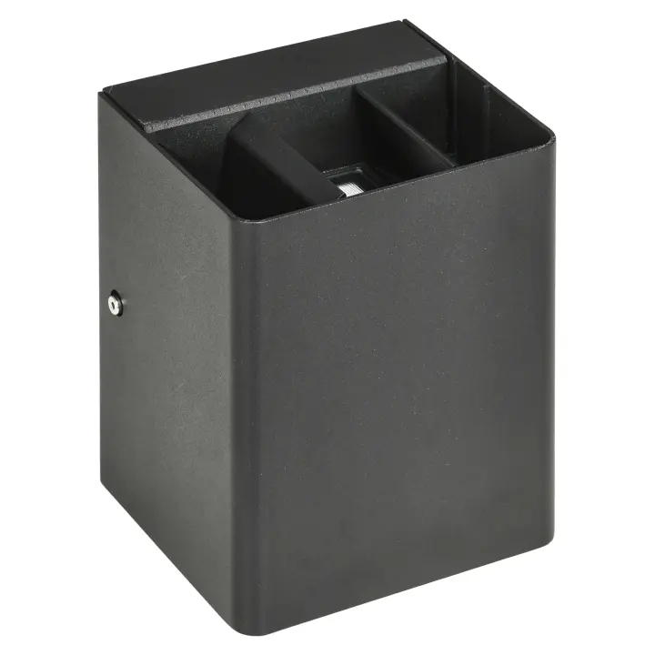 Outsunny Aplique Luz Exterior Luz LED para Jardín con Luz Blanca Cálida 3000K, Aplique con Ángulo de Luz Ajustable, IP65 Resistente al Agua, Aluminio, Negro - 1