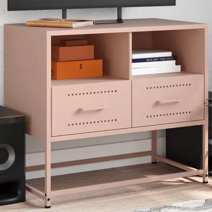 vidaXL Mueble para TV de acero rosa 68x39x60,5 cm - 1