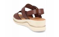 Sandalias Mujer de Piel BDA con Plataforma y Adorno de Hebilla XXL 43715 Disfruta del equilibrio perfecto entre estilo vanguardista y bienestar absoluto. Estas sandalias destacan por su innovadora plataforma bicolor y su diseño de tiras anchas, ideales - details 2
