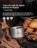Taza De Camping De Titanio Boundless Voyage Doble Pared Mini Para Café 100m Ti3085D Resistente Al Agua Hervida Sin Manija - details 1