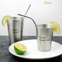 Taza De Acero Inoxidable 350ml Plata Doble Capa Para Café Té Vino Leche Cerveza Tumbler Portátil Para Viaje Vaso De Agua De Cocina - details 3