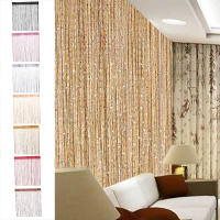 Cortina De Puerta Con Borlas Brillantes Divisor De Ventana Para Decoración De Sala De Estar Y Fiestas Material De Poliéster Clásico Estilo - details 15