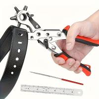 Aguja De Perforación De Cuero Giratoria Multi-tamaño Para Cinturones Correas Relojeras Perforador De Agujeros Con Mango Antideslizante - details 1